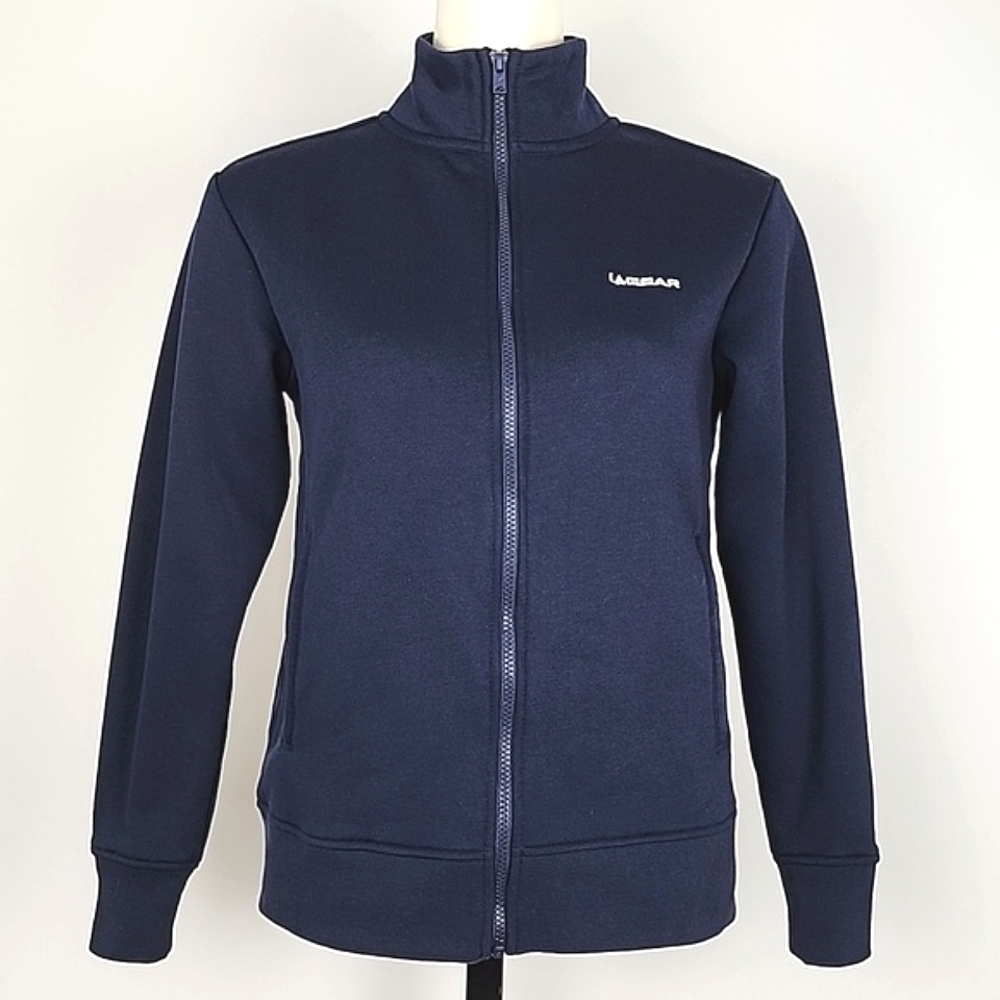 La Gear Women's Fleece Lined Navy Blue  Long Sleeve Zip Up Jacket Pockets 4